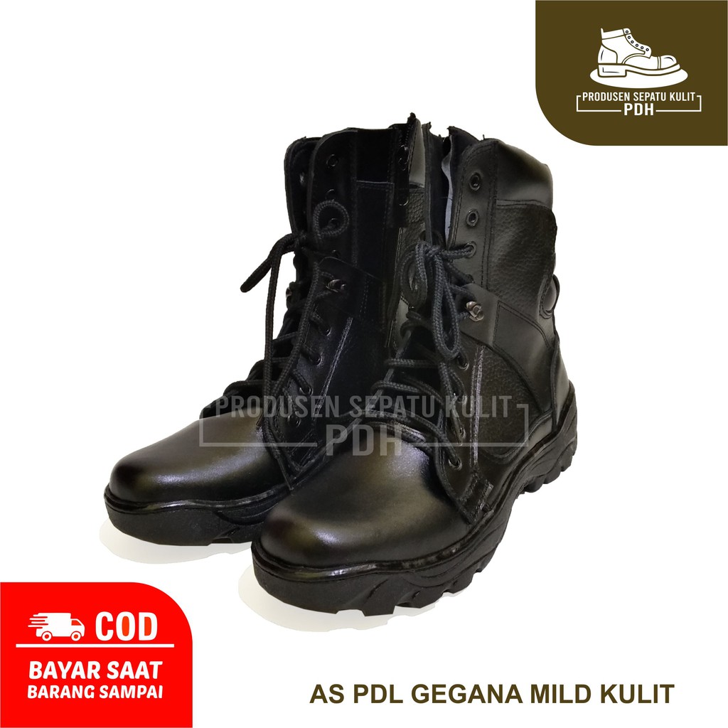 SEPATU PDLG PDL SATPAM SECURITY TNI POLRI SEPATU PDL FULL KULIT JERUK KULIT SAPI