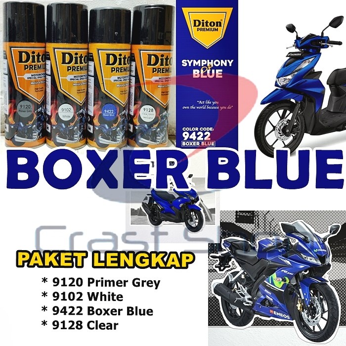 Paket Lengkap Cat Pilox Diton Premium 9422 Boxer Blue 400cc Warna Biru Movistar Solid Mobil Motor