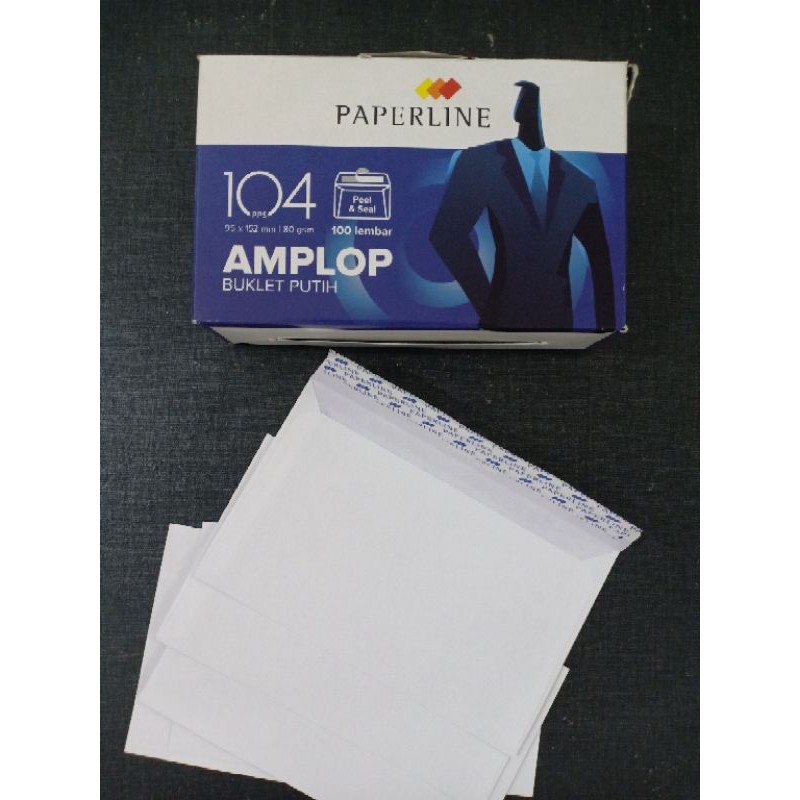 

Amplop putih paperline 104 pps polos 95x152 mm