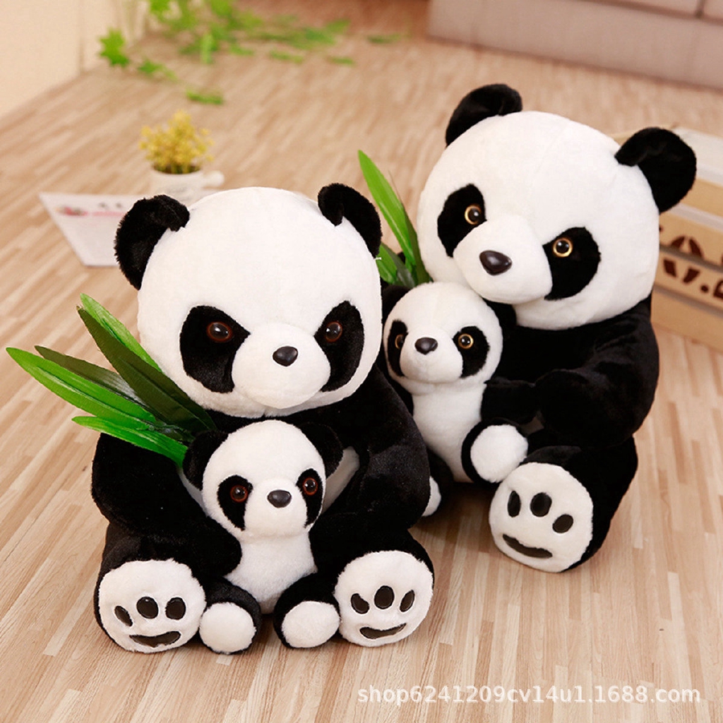 Mainan Boneka Plush Panda Mini Lucu Warna Hitam Putih