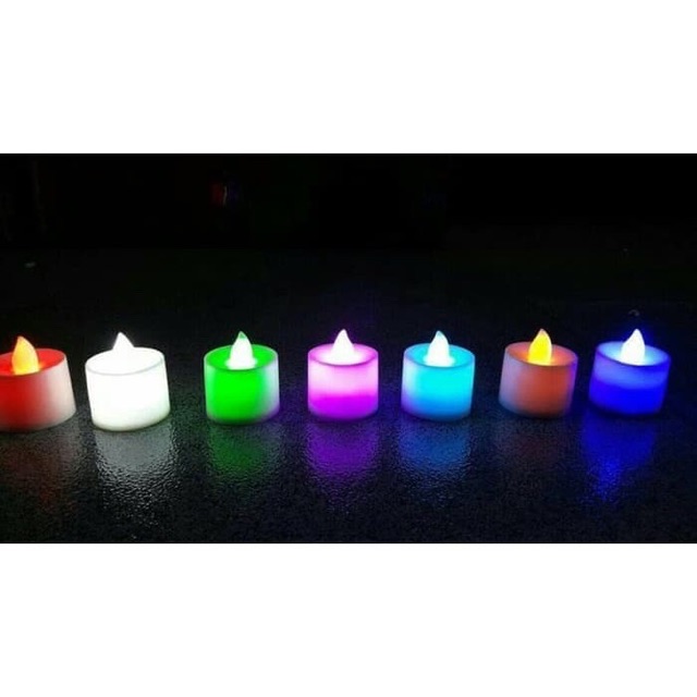 # HJ # (1PCS) Lilin LED Hias Rainbow Elektrik Romantis / Lilin LED Mini Candle Bulat Dekorasi Hias Rumah Light / Lampu Lilin Hias Warna Warni Romantis