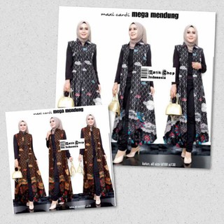 Maxi Cardi Mega Mendung Outer Longvest Batik  Cardigan  