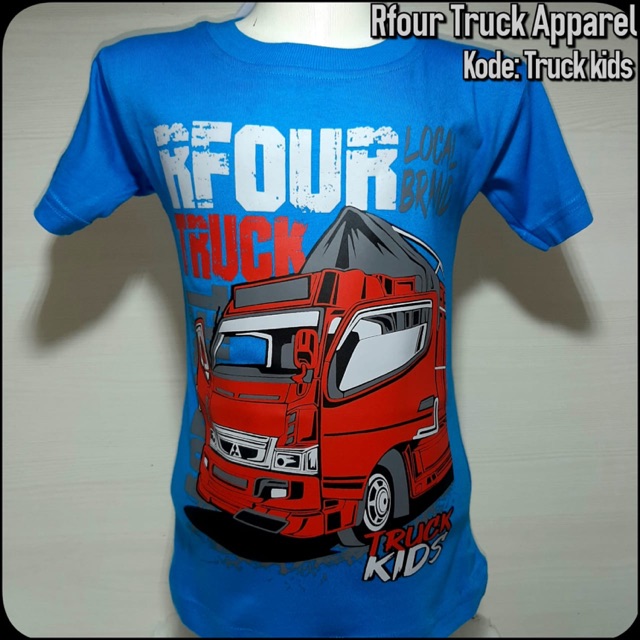 Kaos anak bergambar truck / Kaos anak rfour truck