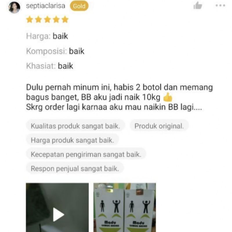 PAKET COBA-COBA (2BTL MADU GEMUK BADAN) BEST SELLER