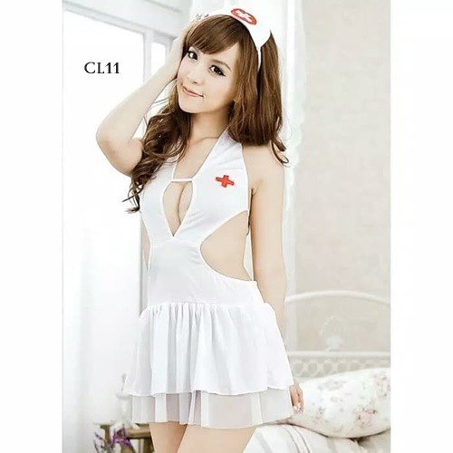 [BARANG DI INDONESIA] COSTUME COSPLAY KOSTUM PERAWAT SEKSI LINGERIE NURSE COSPLAY CL11