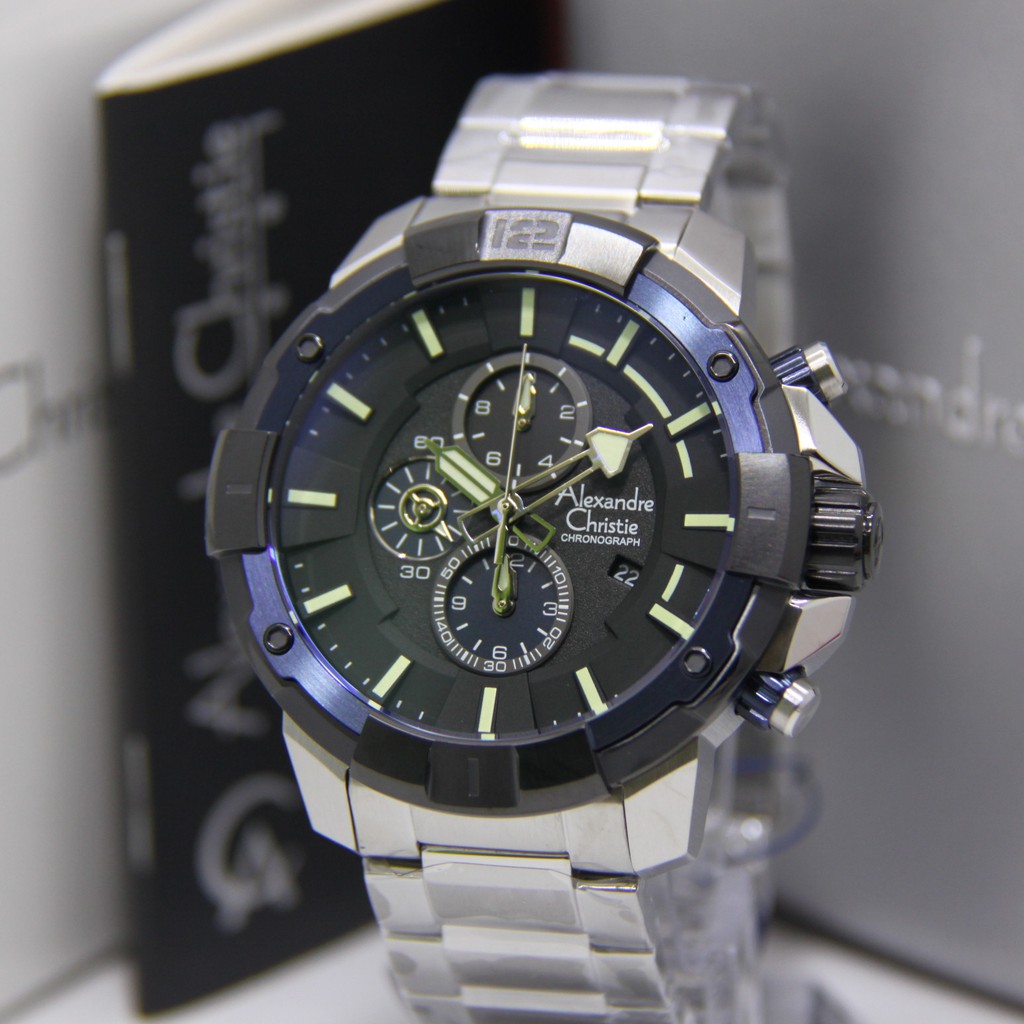 ALEXANDRE CHRISTIE 6551 NAVY BLACK PRIA ORIGINAL AC6551 AC 6551 JAM TANGAN COWOK ARLOJI COWOK