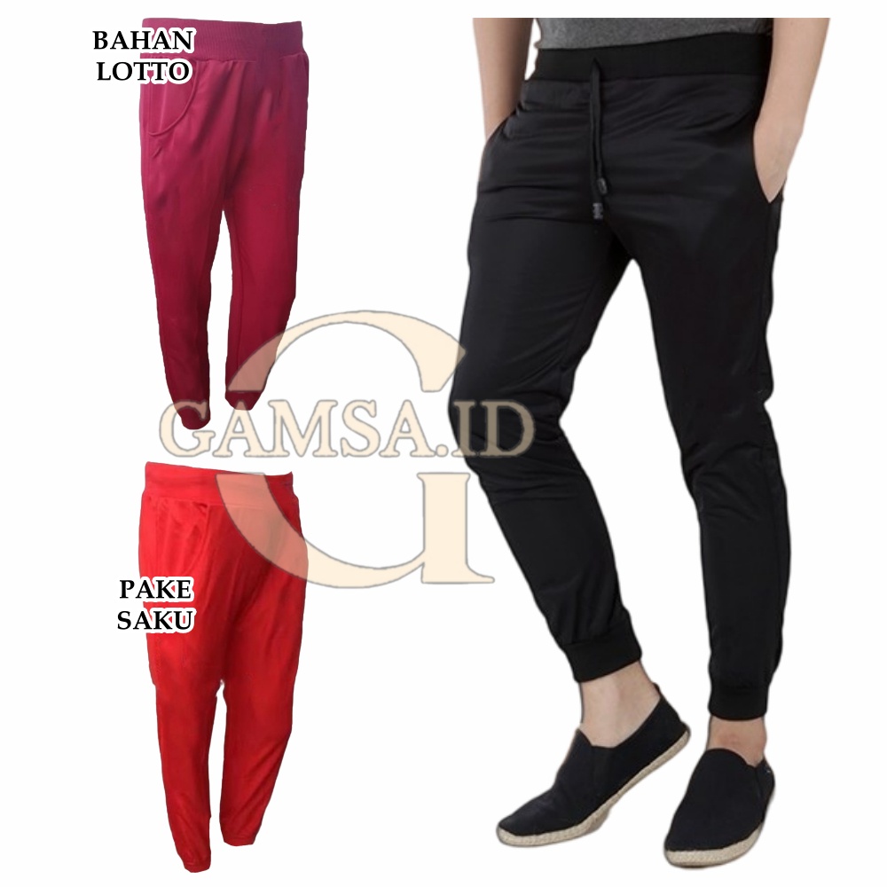 JOGER PRIA WANITA CELANA PANJANG JOGGER PANTS BAHAN LOTTO SWEATPANTS TRACKPANTS OLAHRAGA SPORT