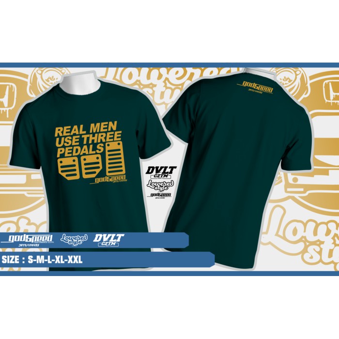 Kaos/T-shirt Mobil Real Men Use Three Pedals By Godspeed