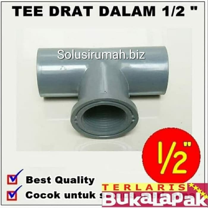 TDD 1 per 2 T PVC 0.5 PVC Tee Drat dalam 1/2 TS 1-2 inch termurah