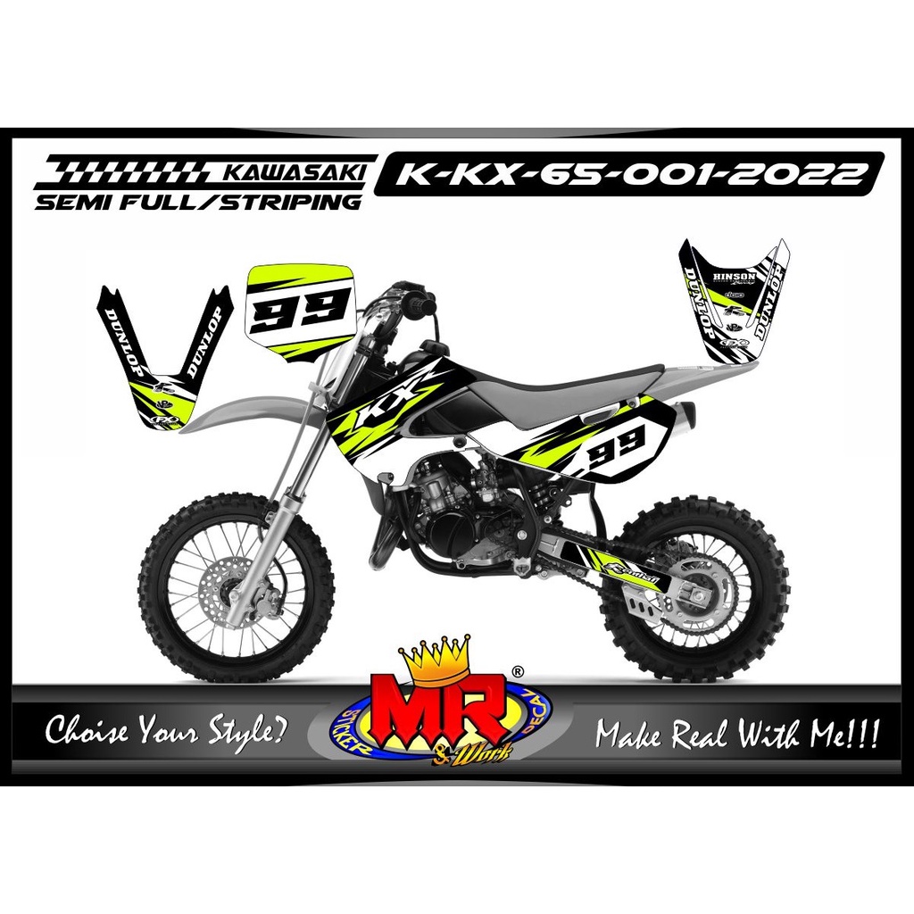 Decal Stiker Kawasaki KX 65 Decal Desain Racing Motor Trail Keren