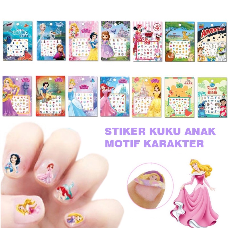 Stiker Kuku Anak / Kids Finger Nail Art Anak / Sticker Kuku Kartun Lucu Anak / Cat Kuku Karakter