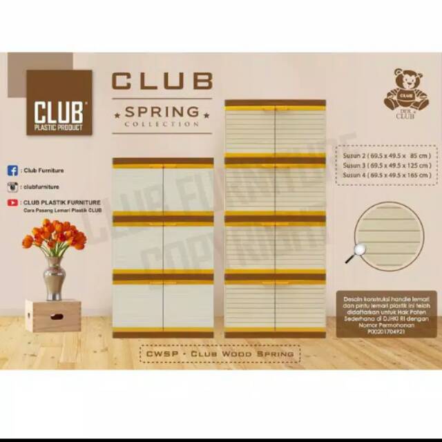 Lemari plastik pakaian / serbaguna club 4 susun