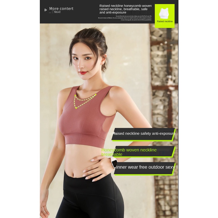 [IN STOCK] Jalur tak berdiri splicing cepat kering kejutan kejutan olahraga yoga Fitness Sport Bra 8330