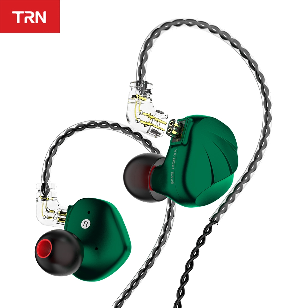 Trn Vx Earphone 6ba + 1dd Hybrid Metal In Ear Hifi Dj Monitor Dengan Kabel Bisa Dilepas Qdc