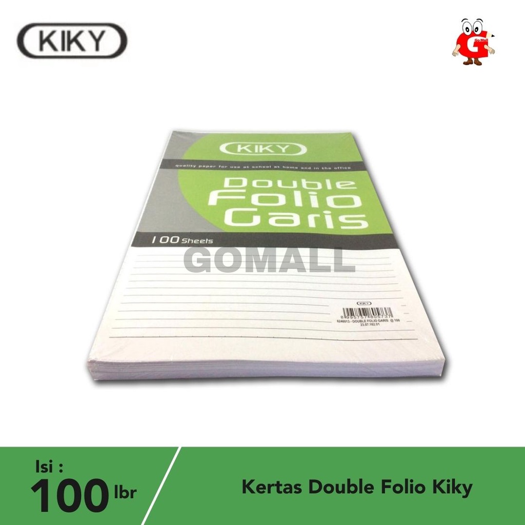 

Kertas double folio Kiky isi 100 lbr