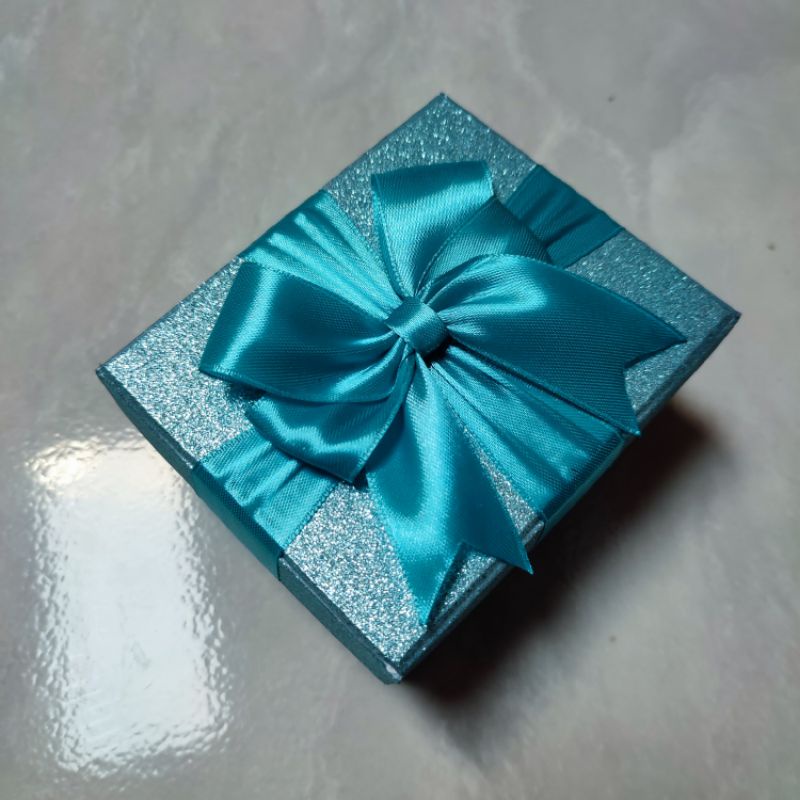 BOX KADO GLITTER BLUE PITA BIRU TOSCA KOTAK HADIAH ULANG TAHUN