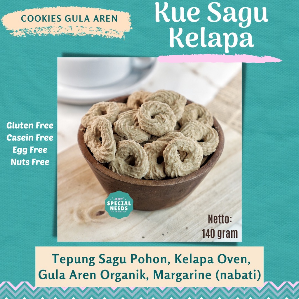 

Kue Sagu Kelapa Aren - Cookies Aren Organik - Diet Special Needs