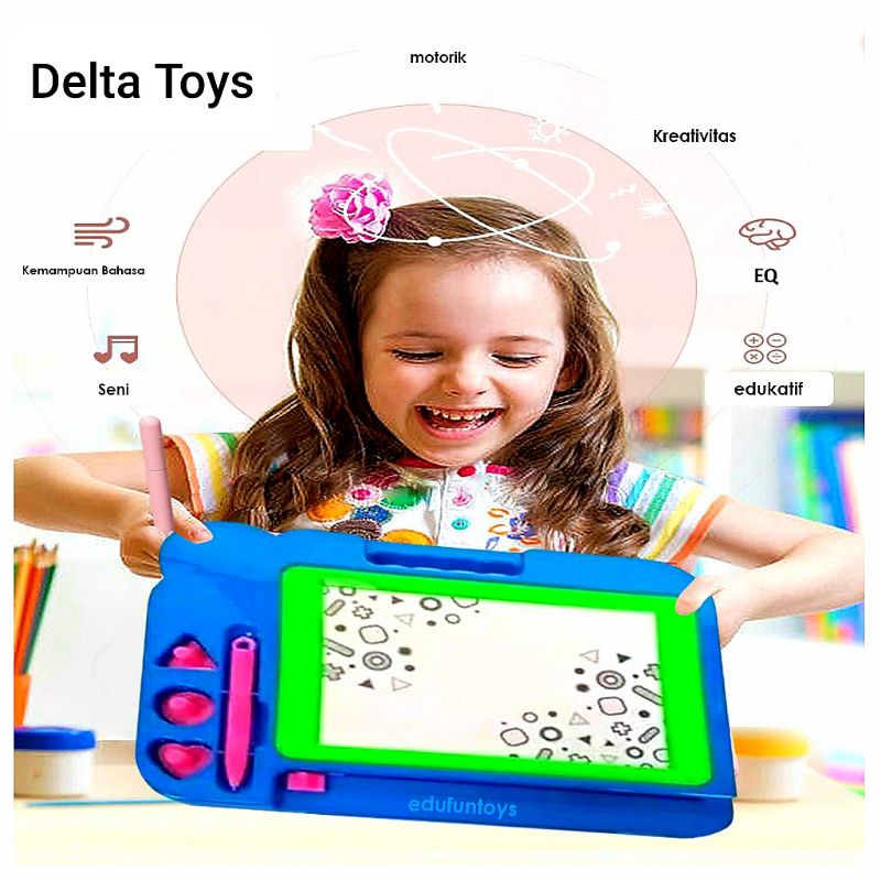 MAINAN ANAK EDUKASI PAPAN MAGNET BELAJAR MENGGAMBAR DAN MENULIS UNTUK ANAK LAKI PEREMPUAN BALITA 3 4