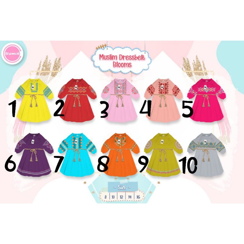 Gamis ethnic anak + belt Blooms.id