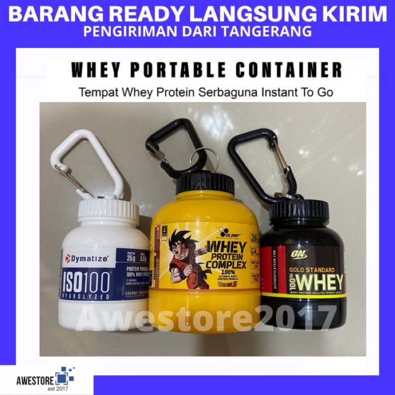 Whey Portable Container Wadah Protein Bcaa Creatine Keychain Wgs To Go Funnel Shaker Corong Botol Dymatize Iso 100