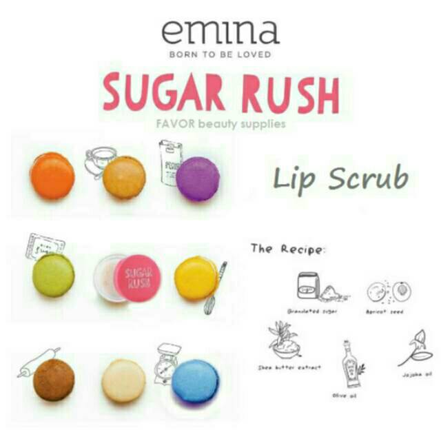 ☃Cutezz_Ching1☃Emina Sugar Rush Lip Scrub 4.2g - Scrub Bibir