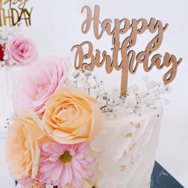 

Cake topper wooden 13*18cm Gold