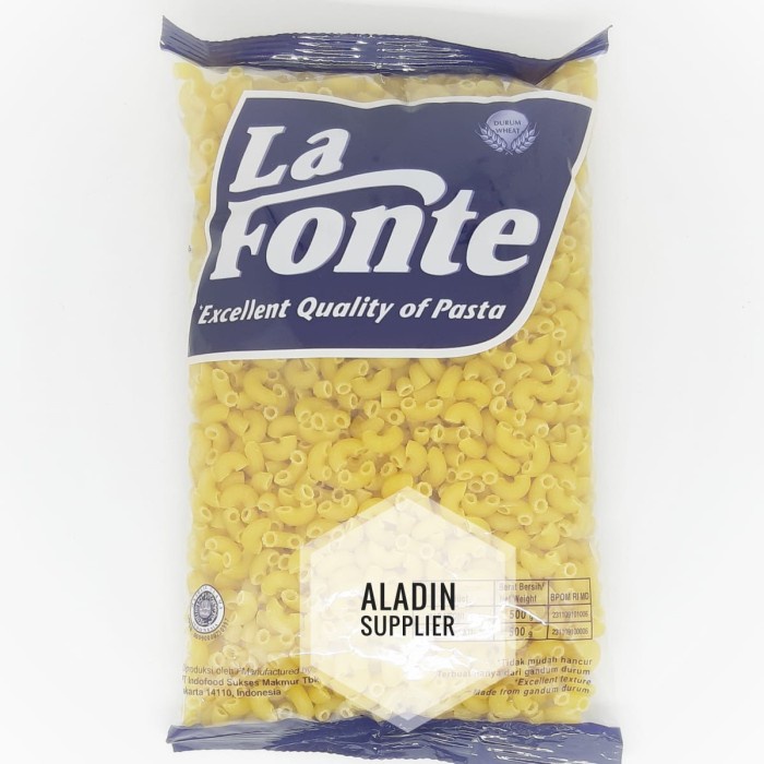 

PASTA-ANEKA- LAFONTE MACARONI / LA FONTE / MACARONI / RIGATE 500GR -ANEKA-PASTA.