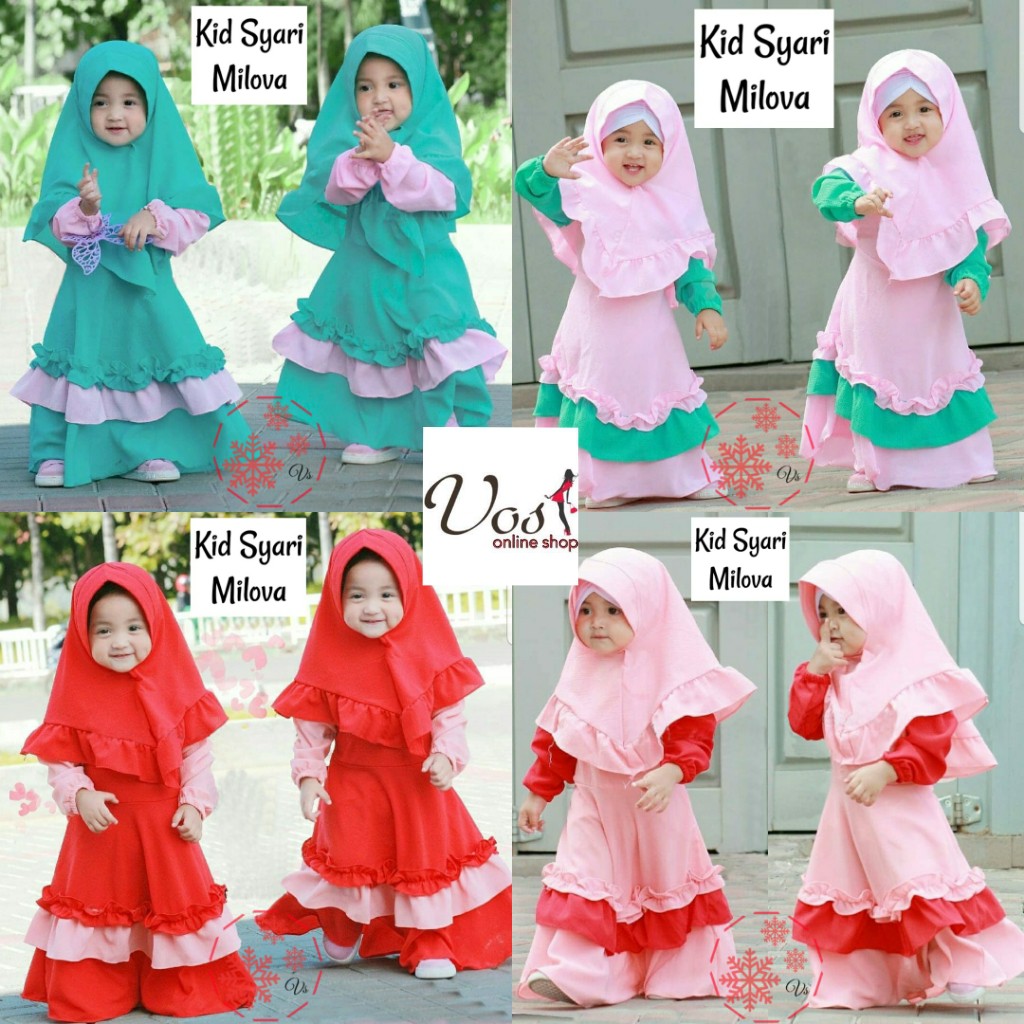 Vos Tanah Abang Milova Kids 4 Warna Terlaris Gamis Anak Balita Gamis Anak Bayi Baju Muslim Anak Shopee Indonesia