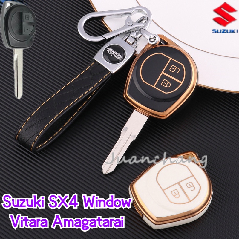 casing Remote kondom Kunci Suzuki Ertiga Lama Sarung Kunci Remot Mobil Swift Karimun Wagon Dreza old 2012-2018 sarung kunci Suzuki 2 Tombol Bahan TPU Untuk Suzuki SX4 Window Vitara Amagatarai Swift Grand Liana