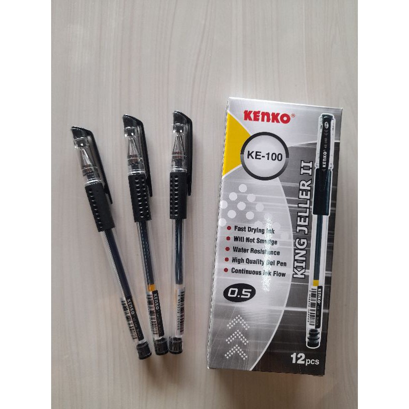 

PEN KE 100 KING JELLER 2 KENKO HITAM 1PAK ISI 12PCS PULPEN