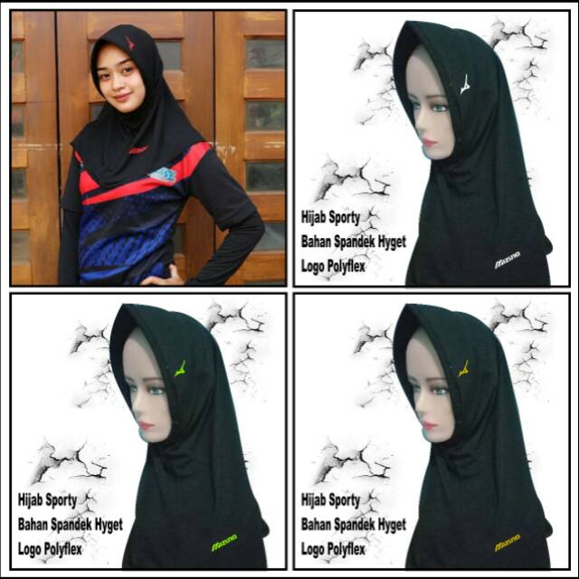 Hijab Olahraga Voli Mizuno Bermacam Warna Logo - Jilbab Olahraga Voli Mizuno