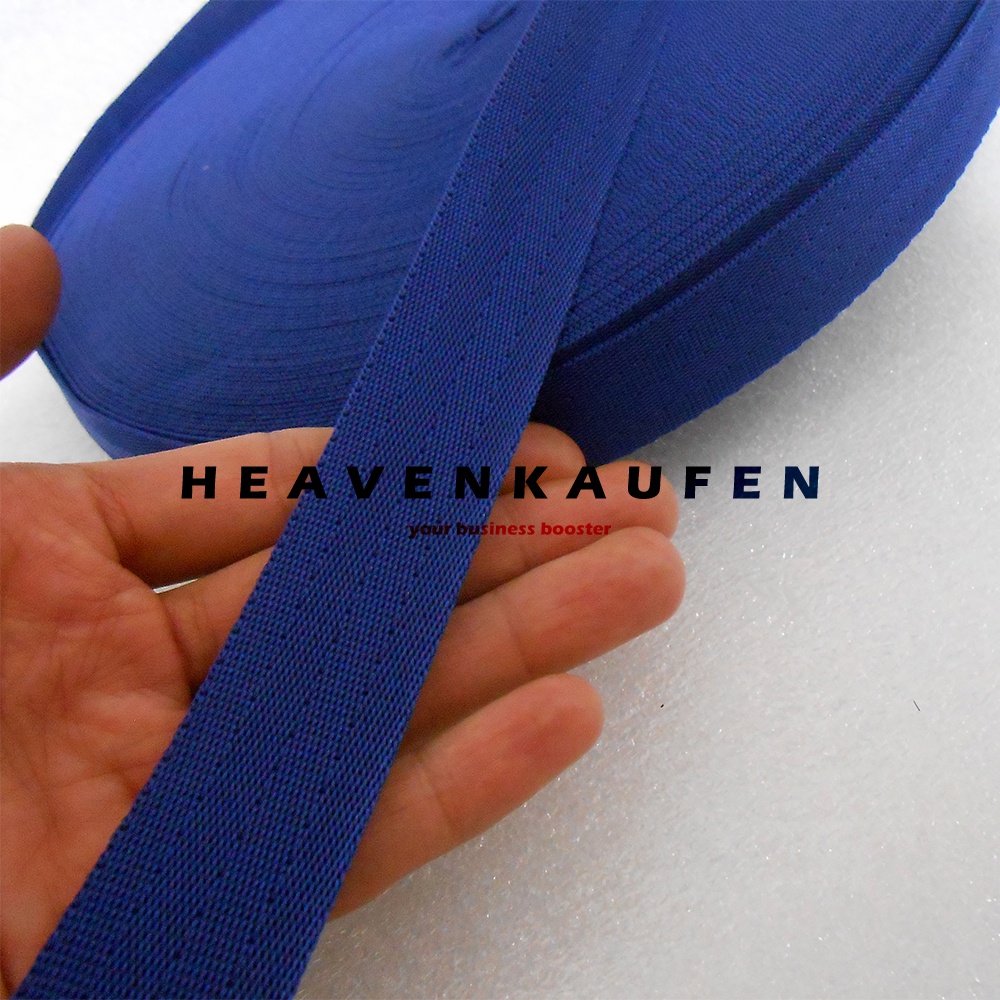 Webbing Lebar 2,5 cm Motif Seatbelt Warna Biru Navy Dongker Murah Meteran