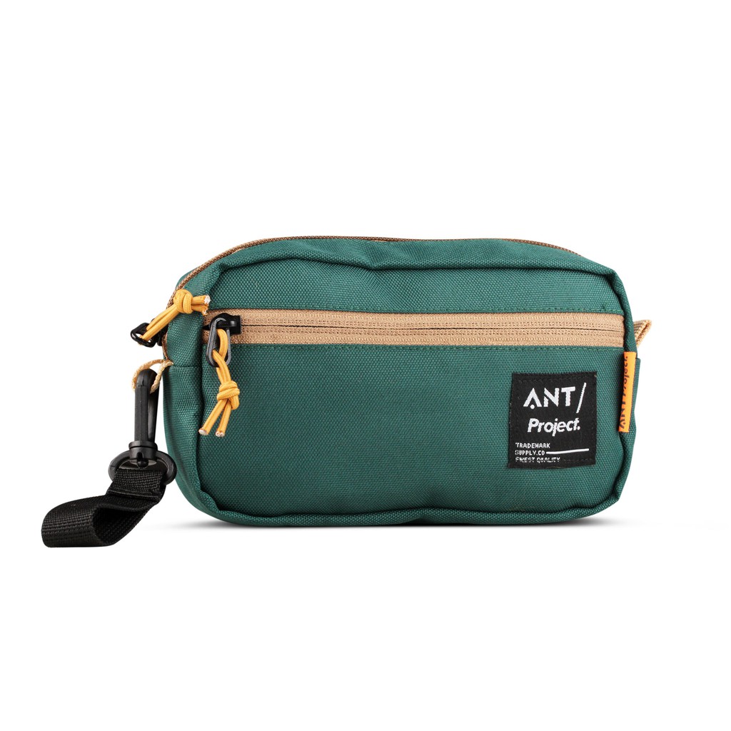 ANT PROJECT Tas Pouch Mini Bag Tas Tangan Clutch Dopp kit Hijau Botol