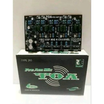 Kit penguat mic pre amp mic mixer 4 channel model toa