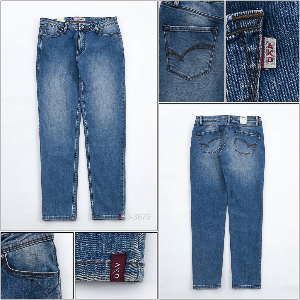 Celana Panjang Jeans Cewek Strech dan Skinny  Biru tua AKO 32-36