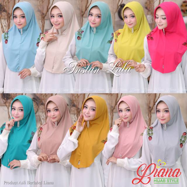(((ORI LIANA)))Jilbab/Hijab Instan Khimar Jersey Lida