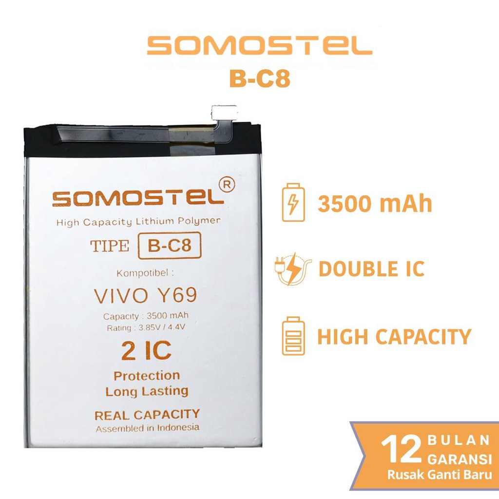 Somostel - B-C8 Vivo Y69 Batre Batrai Baterai