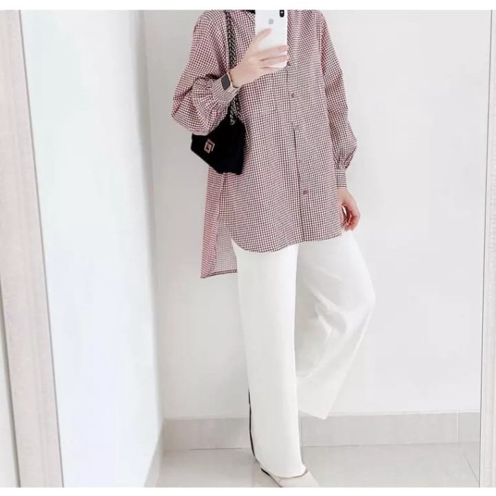 Ziva blouse/Kemeja wanita kekinian/kemeja wanita kotak-kotak/Korean Style/atasan wanita terbaru/atasan wanita termurah/OOTD-3