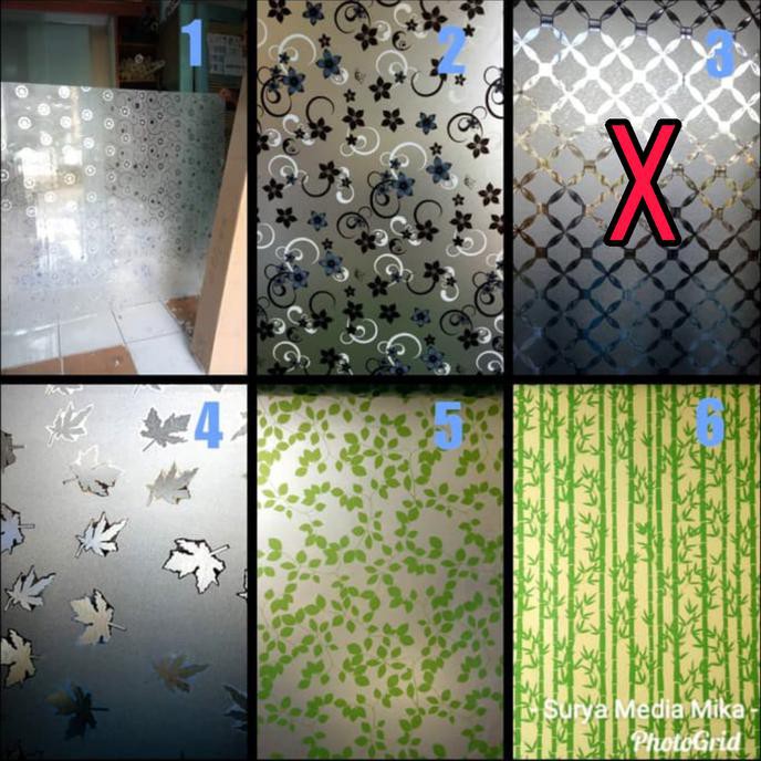 Stiker Kaca Motif Artistik/lebr bahn 120 cm