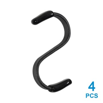 ACE Krisbow Pengait S HOOK POWDER COATED  Set 4 Pcs 4x2x0.5 Cm - Hitam