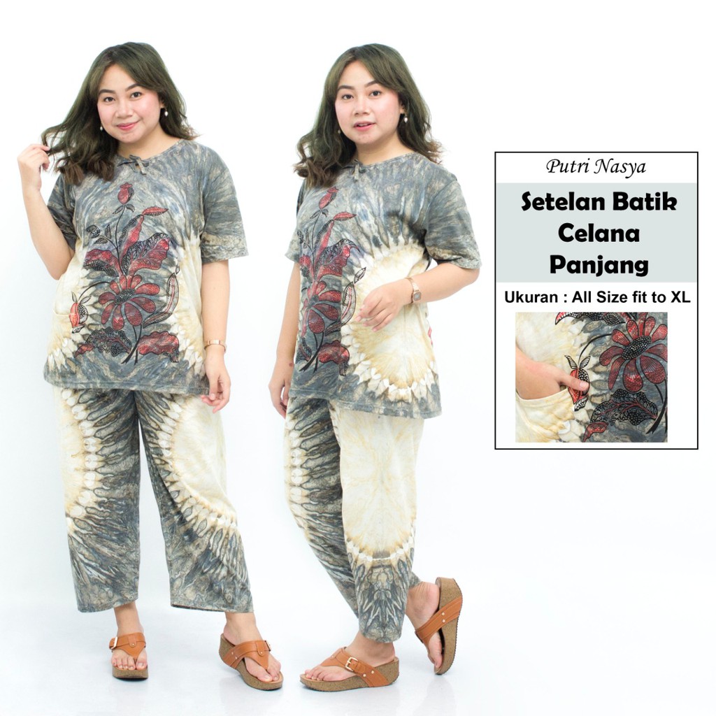 setelan batik jumbo celana panjang / baby doll jumbo / kulot jumbo / piyama jumbo  / pakaian santai