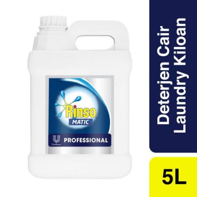 Rinso matic professional deterjen laundry kiloan cair 5Liter jerigen