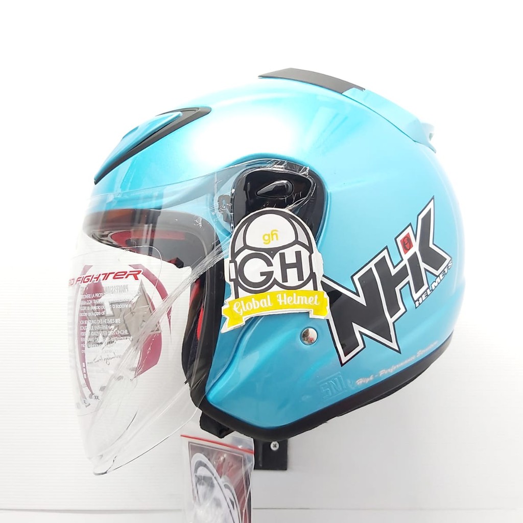 HELM HALF FACE NHK R6 NHK R-6 SOLID ICE BLUE