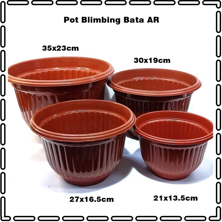 Pot Tanaman Model Blimbing Warna Bata/Hitam AR No. 35