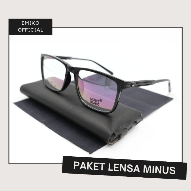 Frame Kacamata Fashion Pria Mont Blanc E160 bisa lensa minus