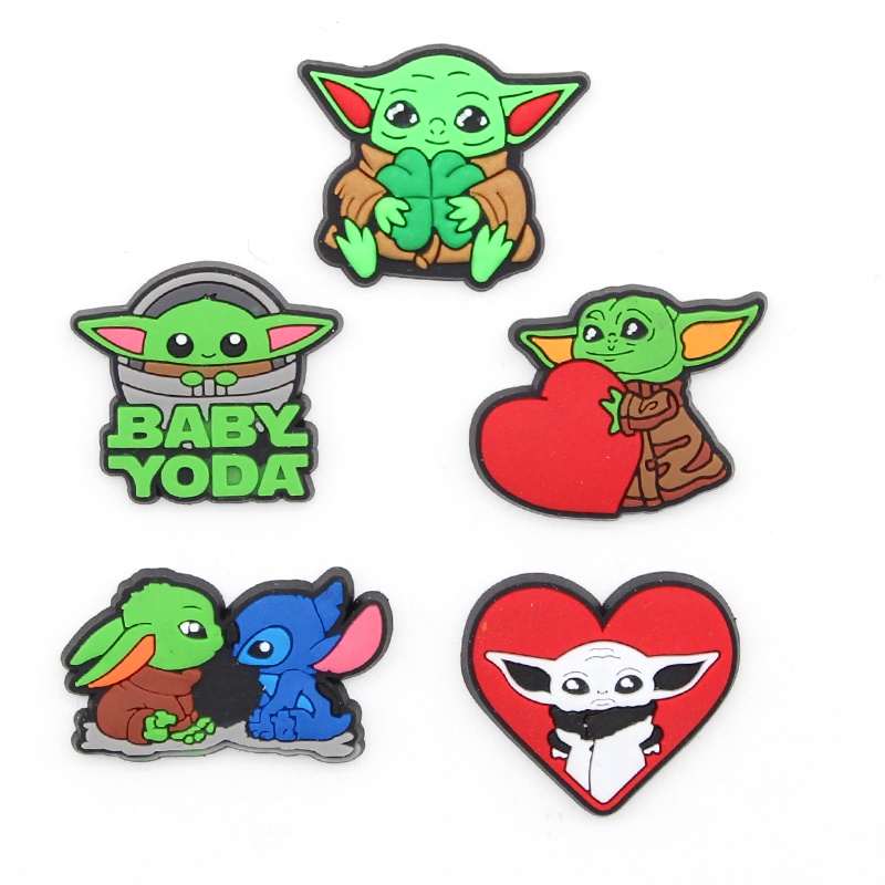 yoda lucu Crocs Pin Jibbitz sandal kartun shoe charms DIY Dapat Dilepas decorate Lubang Sepatu accessories anak hadiah Natal