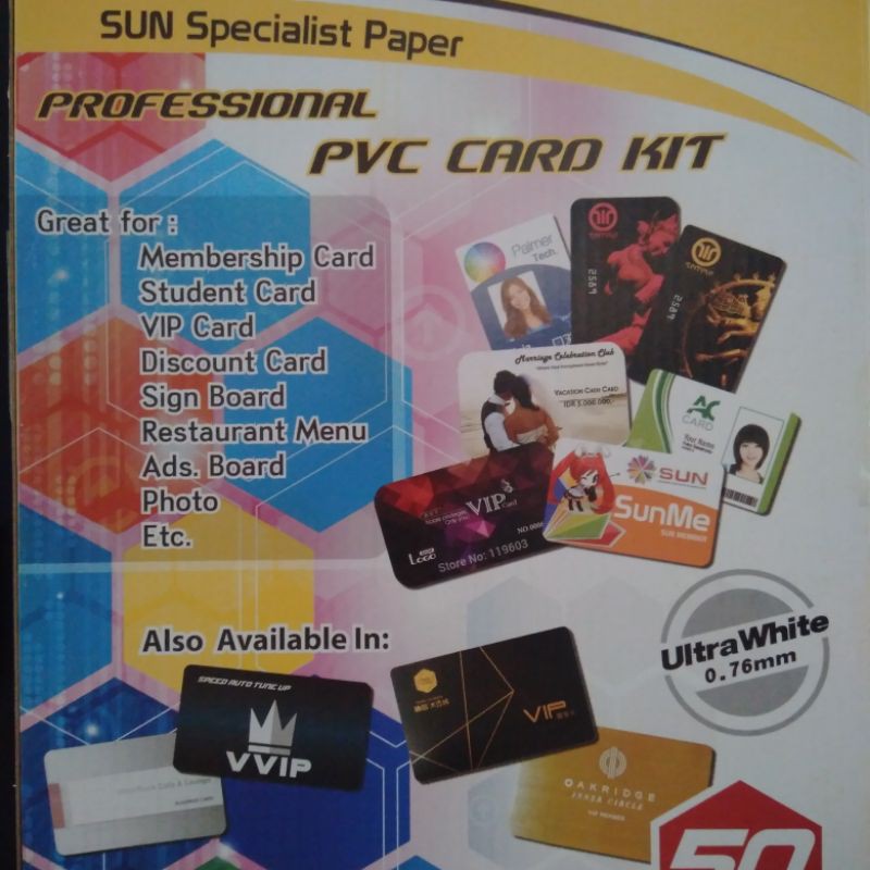 

Bahan PVC Id Card SUN 0,76 Putih 50set
