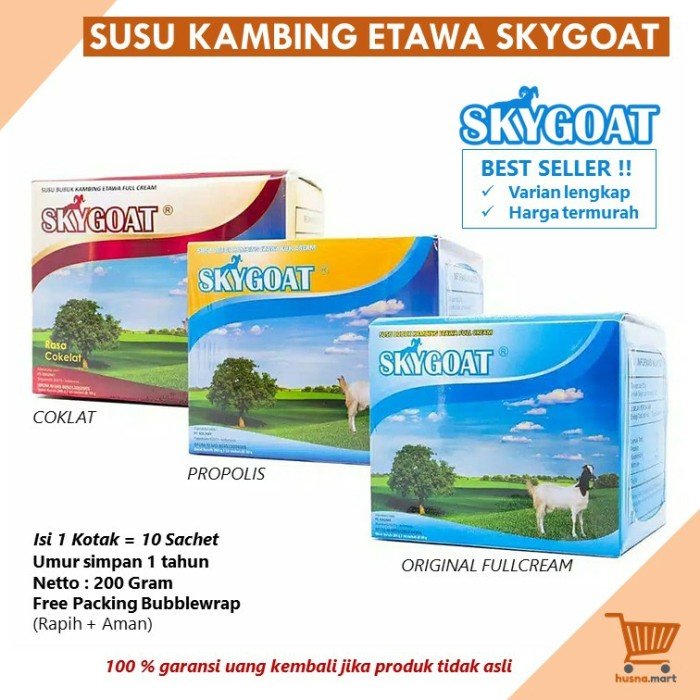 

b2011bb Susu Kambing Etawa Bubuk Original Skygoat 1 Box Isi 10 Sachet - Tawar Xa201As