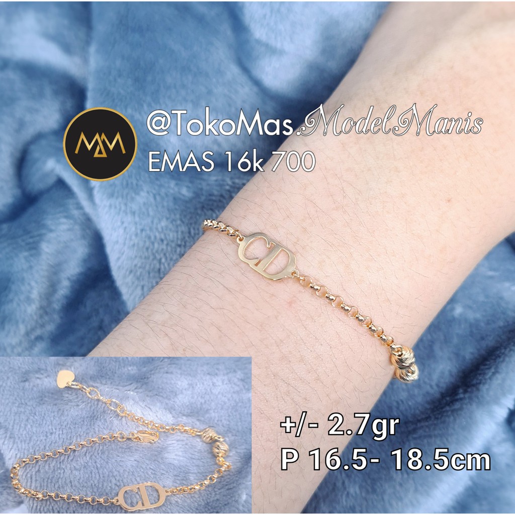Gelang fashion CD emas kuning 700 kadar 16k