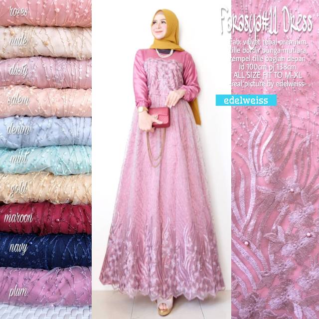 Farasya #11 Dress Kondangan Dress Tile Jumbo Dress Brukat Jumbo Party Dress Ld 120 Ld 110 Ld 100 BROKAT TILLE JUMBO DRES MUSLIM XXXL REMAJA GAMIS PERNIKAHAN SERAGAMAN GAMIS PESTA WISUDA TUNAGAN MUARAH BAGUS WARNA SAGE MILLO DUSTY ROSE LEBARAN TERBARU